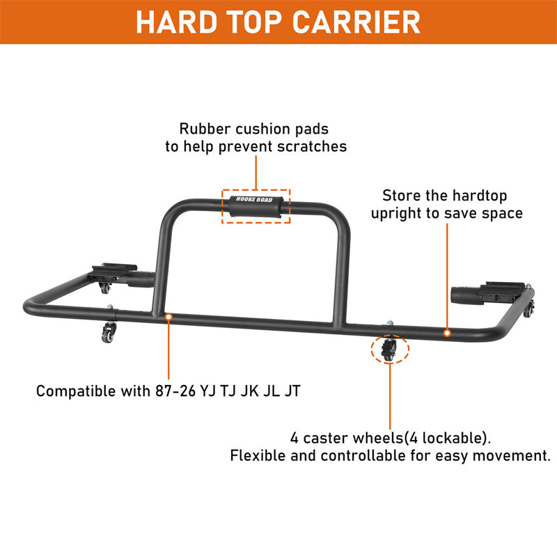 Load image into Gallery viewer, Hard Top Carrier Storage Cart for 1987-2026 Jeep YJ TJ JK JL JT b1001-2 7