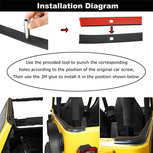 Load image into Gallery viewer, Hooke Road Hardtop Seal Kit 3-Piece for 1997-2006 Jeep Wrangler TJ Hardtops mmr10034 8