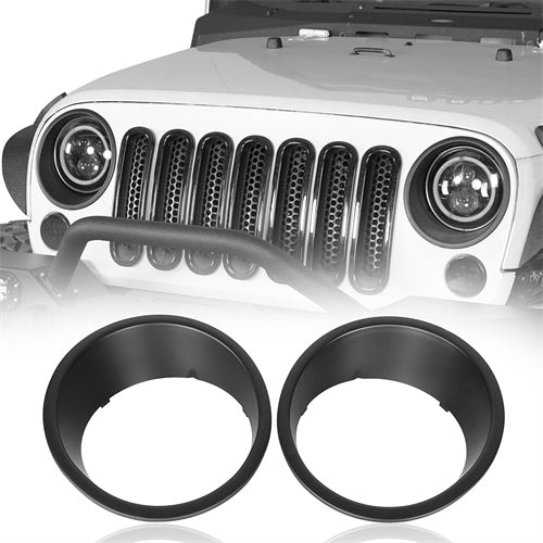Load image into Gallery viewer, Hooke Road Headlight Cover Angry Bird Bezels Trim for 2007-2015 Jeep Wrangler JK mmr20110 1