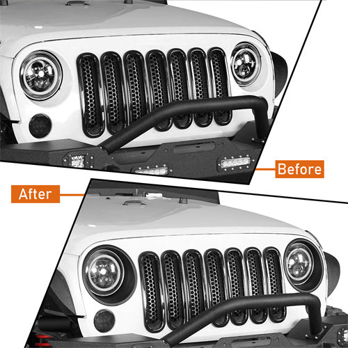 Load image into Gallery viewer, Hooke Road Headlight Cover Angry Bird Bezels Trim for 2007-2015 Jeep Wrangler JK mmr20110 6