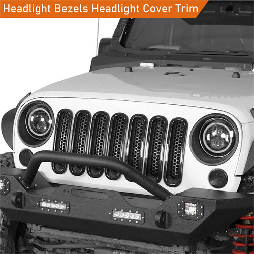 Load image into Gallery viewer, Hooke Road Headlight Cover Angry Bird Bezels Trim for 2007-2015 Jeep Wrangler JK mmr20110 9
