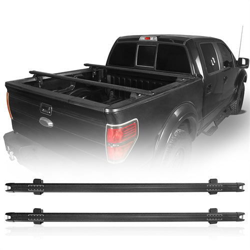 Load image into Gallery viewer, Hooke Road Heavy Duty Aluminum Truck Bed Rack Low Profile Adjustable Crossbars Rack for Trucks qt.10020 1