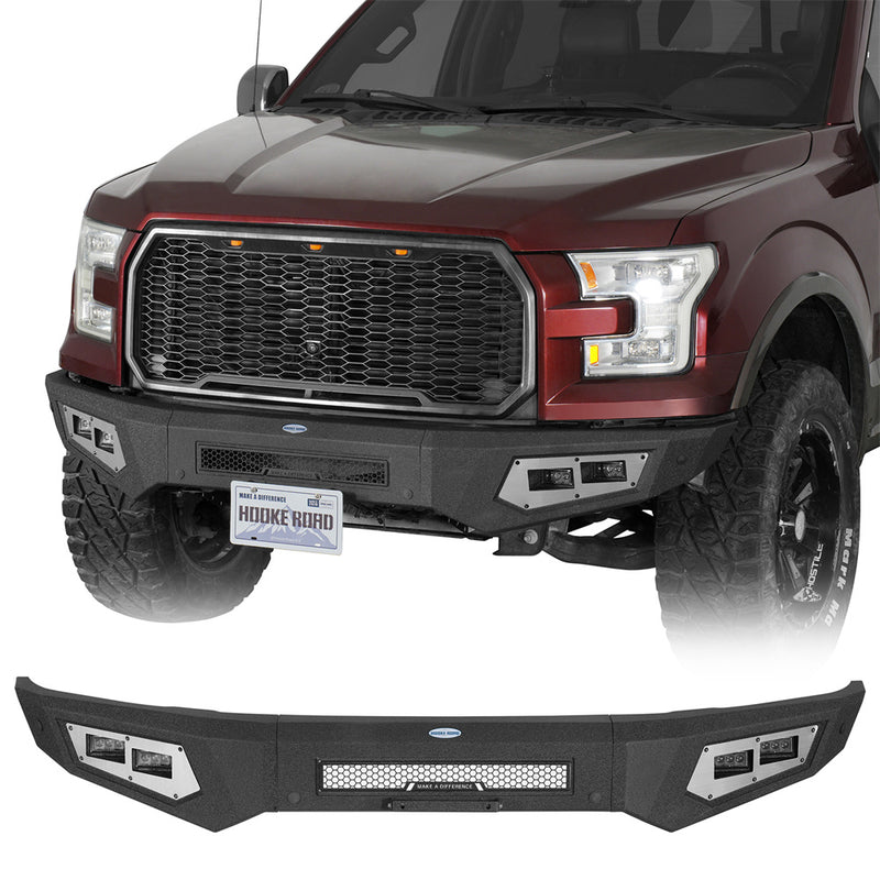 Load image into Gallery viewer, Heavy-duty Front Bumper w/ 4 Spotlights for 2015-2017 Ford F-150 Hooke Road b8293 1
