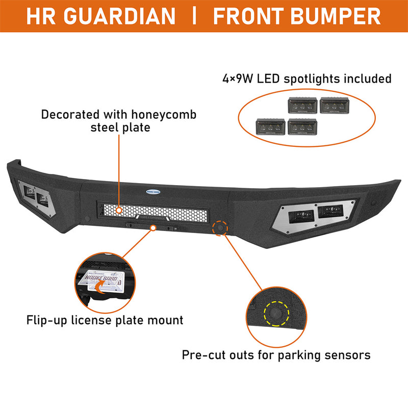 Load image into Gallery viewer, Heavy-duty Front Bumper w/ 4 Spotlights for 2015-2017 Ford F-150 Hooke Road b8293 8