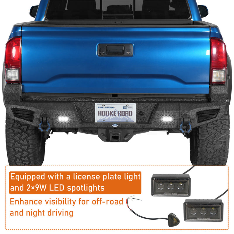Load image into Gallery viewer, Hooke Road Heavy-duty Rear Bumper for 2016-2023 Toyota Tacoma