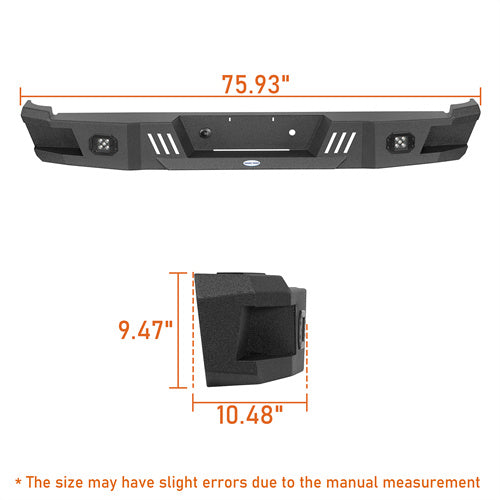 Load image into Gallery viewer, Hooke Road Heavy-duty Steel Rear Bumper for Chevy C/K 1500 2500 Fleetside 1988-1998 b9084 7
