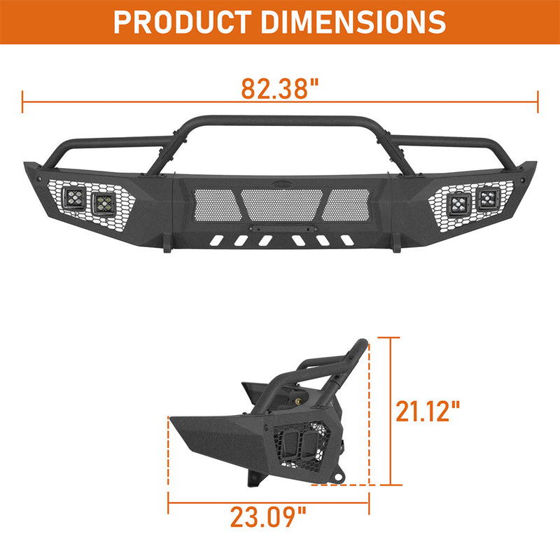 Load image into Gallery viewer, Hooke Road 2014-2021 Toyota Tundra Front Bumper with Bull Bars b5035 5