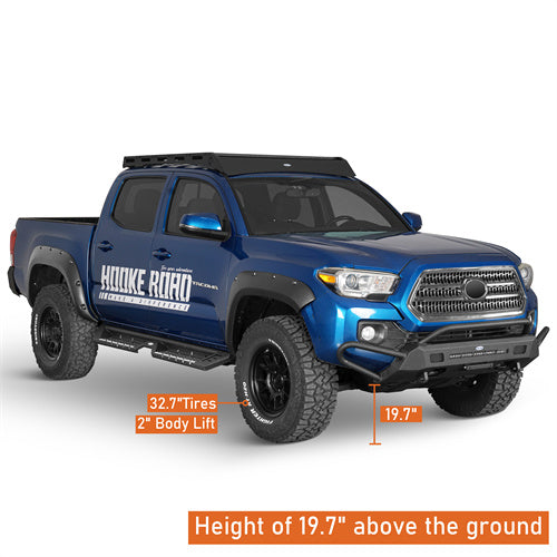 Load image into Gallery viewer, Hooke Road 2016-2023 3rd Gen Tacoma Front Bumper w/ Side Tube Guard b4229s 6