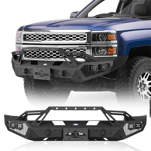 Load image into Gallery viewer, Hooke Road Front Bumper with Winch Plate for 2014-2015 Chevy Silverado 1500 b9037ab 1