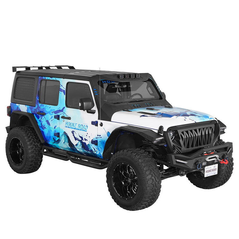 Load image into Gallery viewer, Hooke Road Jeep Wrangler JL & Gladiator JT Aftermarket Front Bumper with Winch Plate b3090 2