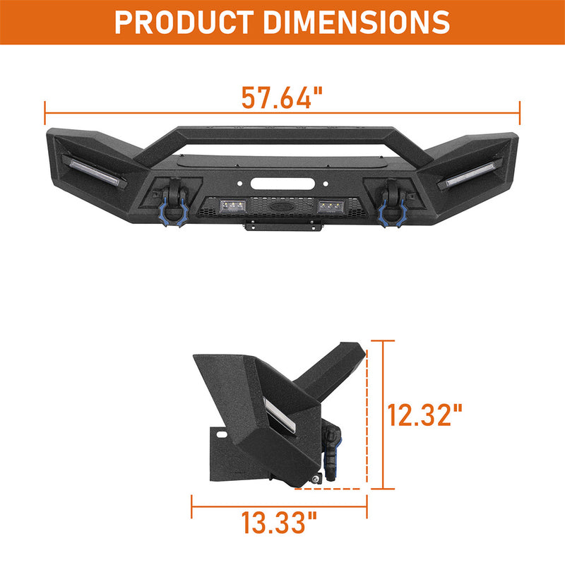 Load image into Gallery viewer, Hooke Road Jeep Wrangler JL & Gladiator JT Aftermarket Front Bumper with Winch Plate b3090 7