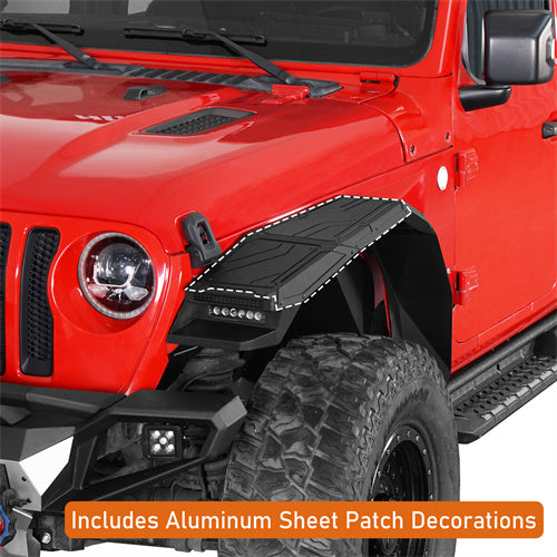 Load image into Gallery viewer, Hooke Road Aluminum Front Fender Flares for Jeep Wrangler JL 2018-2024 & Gladiator JT 2020-2024 b3076s 11