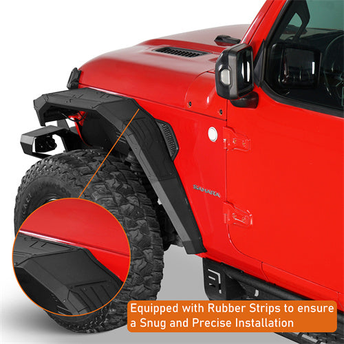 Load image into Gallery viewer, Hooke Road Aluminum Front Fender Flares for Jeep Wrangler JL 2018-2024 & Gladiator JT 2020-2024 b3076s 12