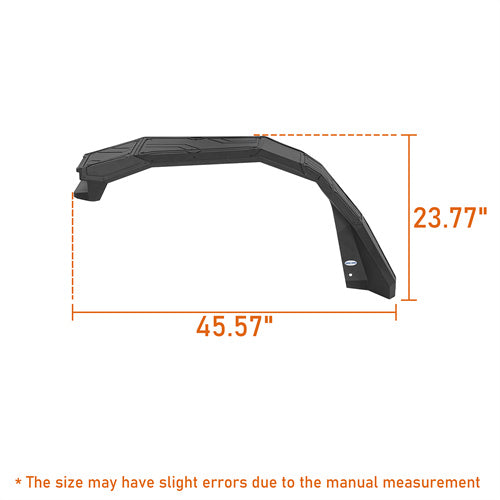 Load image into Gallery viewer, Hooke Road Aluminum Front Fender Flares for Jeep Wrangler JL 2018-2024 & Gladiator JT 2020-2024 b3076s 6