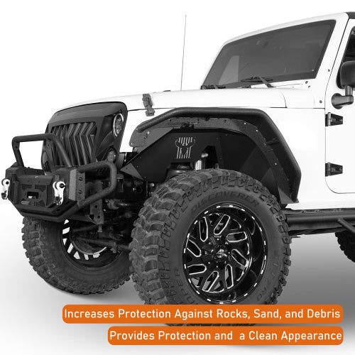 Load image into Gallery viewer, Hooke Road Aluminum Front Inner Fender Liners for 2007-2018 Jeep Wrangler JK b2117s 10