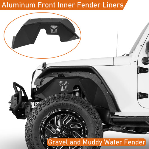 Load image into Gallery viewer, Hooke Road Aluminum Front Inner Fender Liners for 2007-2018 Jeep Wrangler JK b2117s 9
