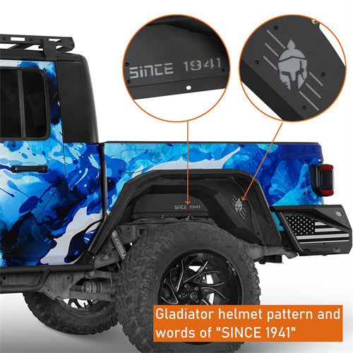 Load image into Gallery viewer, Hooke Road Aluminum Rear Wheel Well Liners for 2020-2025 Jeep Gladiator JT b7025s 5