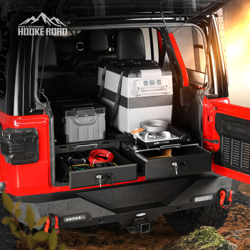 Load image into Gallery viewer, Hooke Road Jeep Wrangler Drawer System & Fridge Slide Mount for 2015-2024 Jeep Wrangler JK JL 4-Door b2089s 7