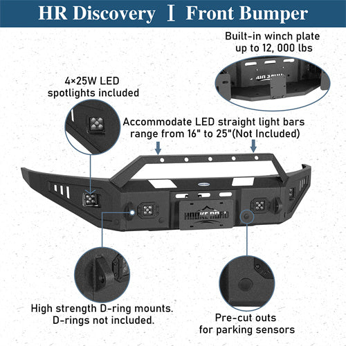 Load image into Gallery viewer, Hooke Road Front Bumper for Ford Ranger 2019-2023 with Winch Plate b8805 9