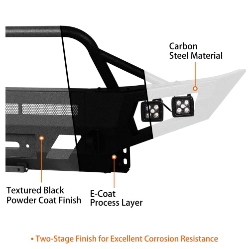 Load image into Gallery viewer, Hooke Road Toyota Tacoma Front Bumper w/ Winch Plate & 4 LED Light for 2005-2011 Toyota Tacoma b4030s 11