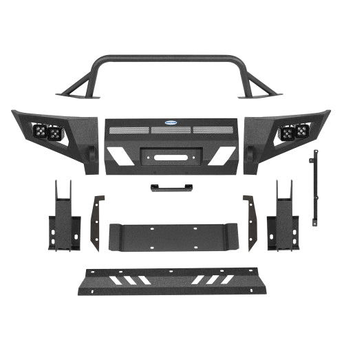 Load image into Gallery viewer, Hooke Road Toyota Tacoma Front Bumper w/ Winch Plate & 4 LED Light for 2005-2011 Toyota Tacoma b4030s 9