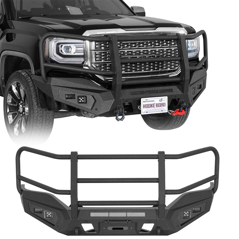 Load image into Gallery viewer, Hooke Road 2016-2018 GMC Sierra 1500 Front Bumper with Grille Guard b9466 1