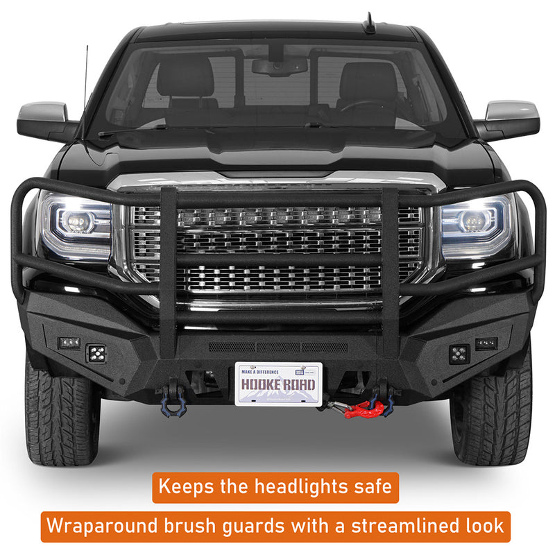 Load image into Gallery viewer, Hooke Road 2016-2018 GMC Sierra 1500 Front Bumper with Grille Guard b9466 9