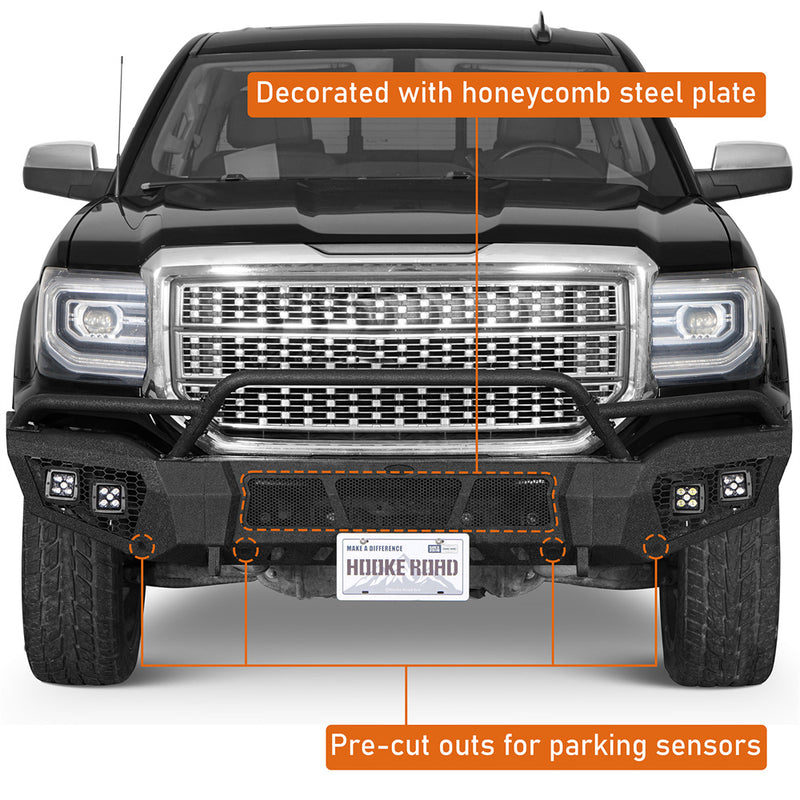 Load image into Gallery viewer, Hooke Road 2016-2018 GMC Sierra 1500 Front Bumper w/ Winch Plate b9470 6