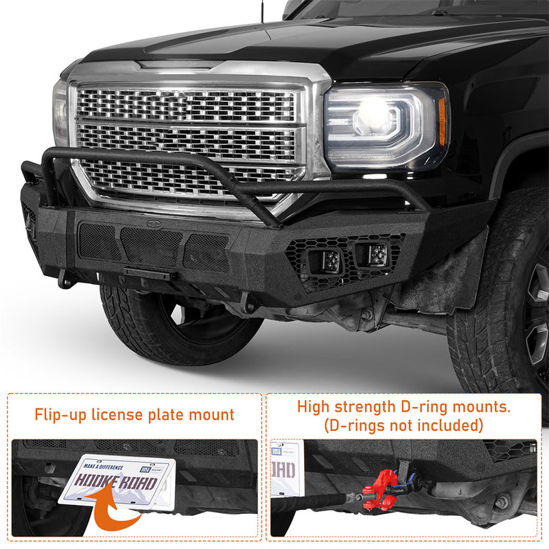 Load image into Gallery viewer, Hooke Road 2016-2018 GMC Sierra 1500 Front Bumper w/ Winch Plate b9470 7