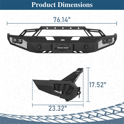 Hooke Road Front Bumper for 1992-1996 Ford Bronco F-150 F-250 F-350 b8544 5