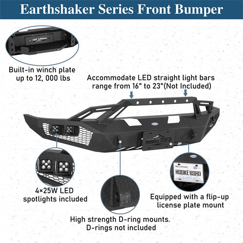 Load image into Gallery viewer, Hooke Road Front Bumper for 1992-1996 Ford Bronco F-150 F-250 F-350 b8544 9