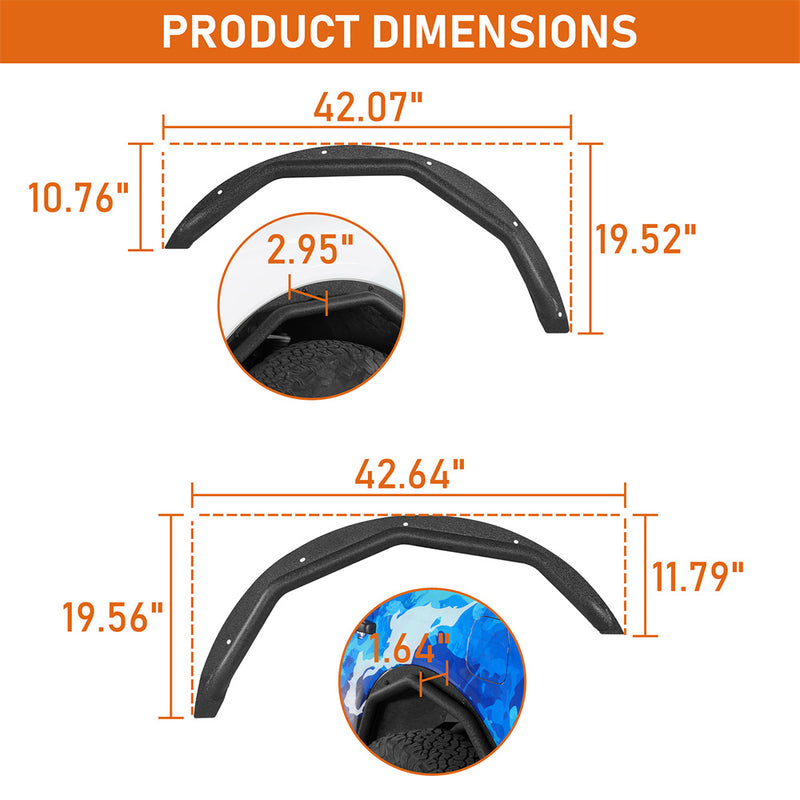 Load image into Gallery viewer, Front & Rear Fender Flare Delete Kit for 2021-2026 Ford Bronco 4-Door Hooke Road b8943 6