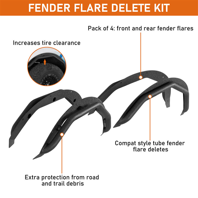 Load image into Gallery viewer, Front & Rear Fender Flare Delete Kit for 2021-2026 Ford Bronco 4-Door Hooke Road b8943 9