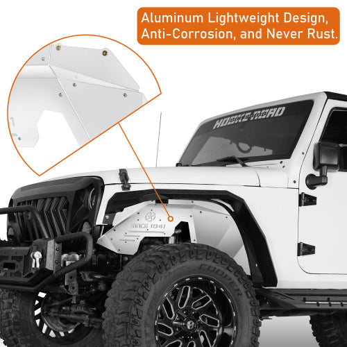Load image into Gallery viewer, Hooke Road Jeep JK Front Wheel Well Liners Inner Liner for 2007-2018 Jeep Wrangler JK b2111s 10