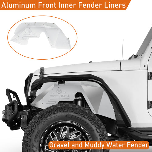 Load image into Gallery viewer, Hooke Road Jeep JK Front Wheel Well Liners Inner Liner for 2007-2018 Jeep Wrangler JK b2111s 9