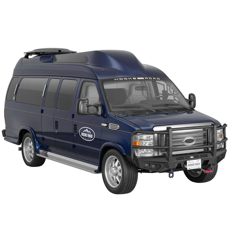 Load image into Gallery viewer, Hooke Road Front Bumper with Grille Guard for 2008-2026 Ford E-350 b8701 3
