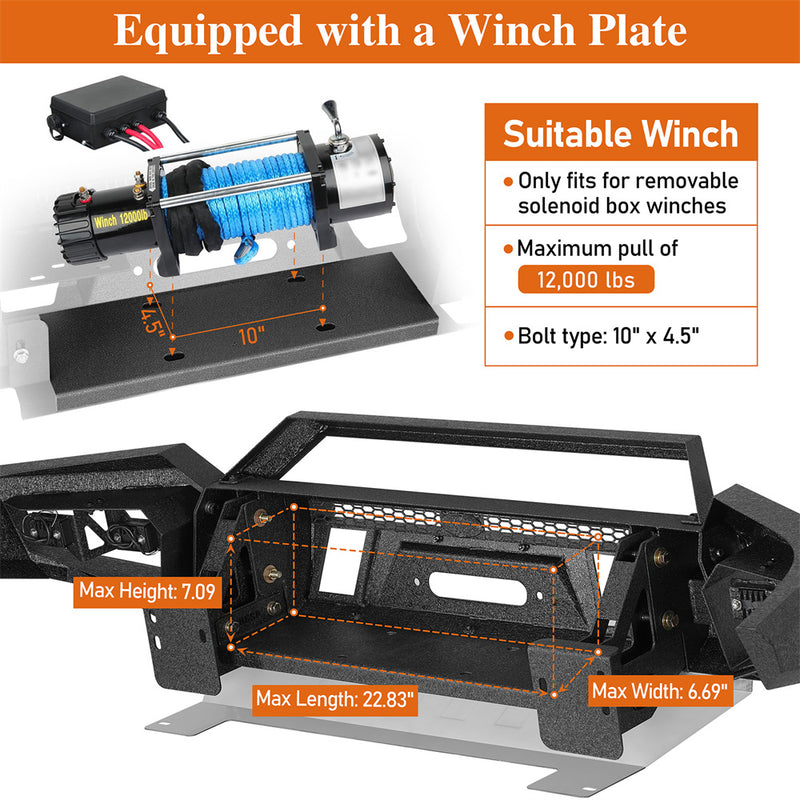 Load image into Gallery viewer, Hooke Road 2016-2023 Toyota Tacoma Front Bumper Skid Plate Winch Plate b4238 5