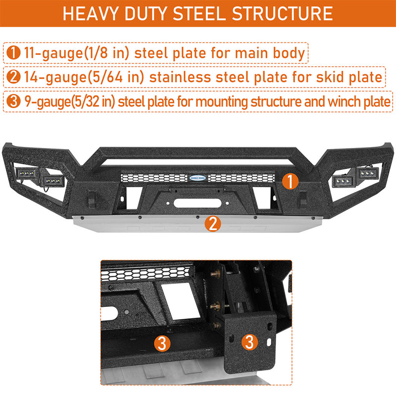 Load image into Gallery viewer, Hooke Road 2016-2023 Toyota Tacoma Front Bumper Skid Plate Winch Plate b4238 8