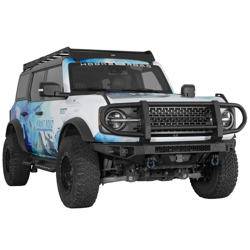 Load image into Gallery viewer, Hooke Road Grille Guard Front Bumper for 2021-2026 Ford Bronco 8956 2