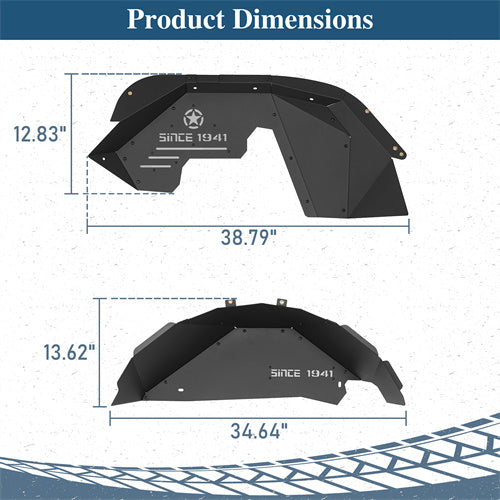 Load image into Gallery viewer, Jeep JK Inner Fender Liners Front & Rear Aluminum(07-18 Jeep Wrangler JK) - Hooke Road