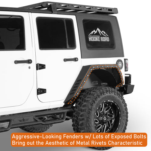 Load image into Gallery viewer, Hooke Road Jeep JK Rear Fender Flares for 2007-2018 Jeep Wrangler JK 4-Door b2104  11