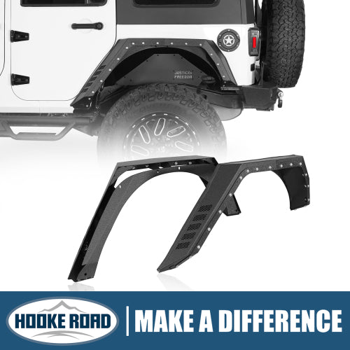 Load image into Gallery viewer, Hooke Road Jeep JK Rear Fender Flares for 2007-2018 Jeep Wrangler JK 4-Door b2104  14