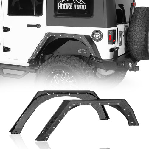 Load image into Gallery viewer, Hooke Road Jeep JK Rear Fender Flares for 2007-2018 Jeep Wrangler JK 4-Door b2104  1