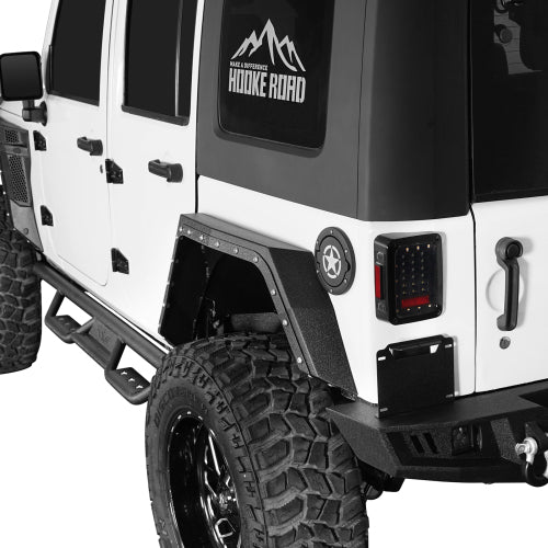 Load image into Gallery viewer, Hooke Road Jeep JK Rear Fender Flares for 2007-2018 Jeep Wrangler JK 4-Door b2104  4