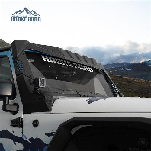 Load image into Gallery viewer, Hooke Road Jeep JK Windshield Frame Armor for 2007-2018 Jeep Wrangler JK b2108bs 3