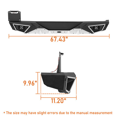 Load image into Gallery viewer, Hooke Road Jeep JL Aluminum Rear Bumper with Standard Hitch Receiver for Jeep Wrangler JL 2018-2024  b3068s 5