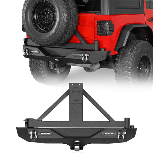 Load image into Gallery viewer, Hooke Road Jeep JL Rear Bumper with Tire Carrier for 2018-2024 Jeep Wrangler JL b3002s 1