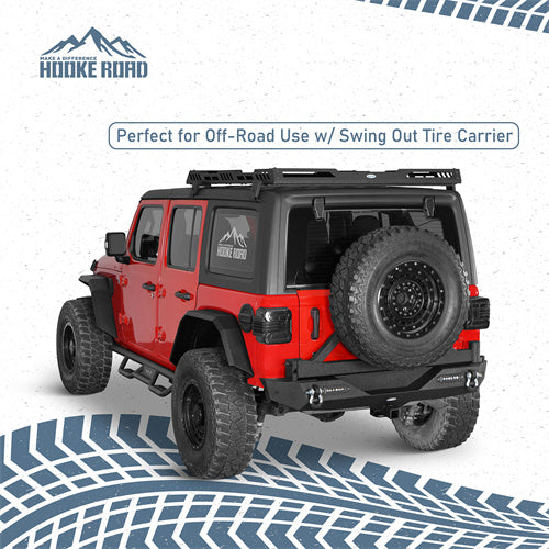 Load image into Gallery viewer, Hooke Road Jeep JL Rear Bumper with Tire Carrier for 2018-2024 Jeep Wrangler JL b3002s 5