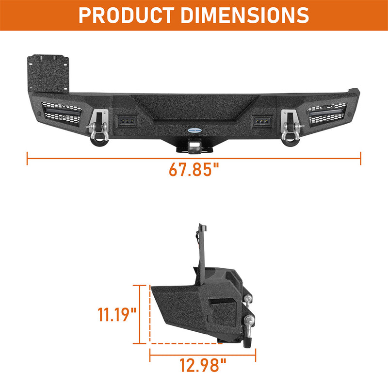 Load image into Gallery viewer, 2018-2026 Jeep Wrangler JL Rear Bumper w/ Built-in Hitch Reciever Hooke Road b3110s 5