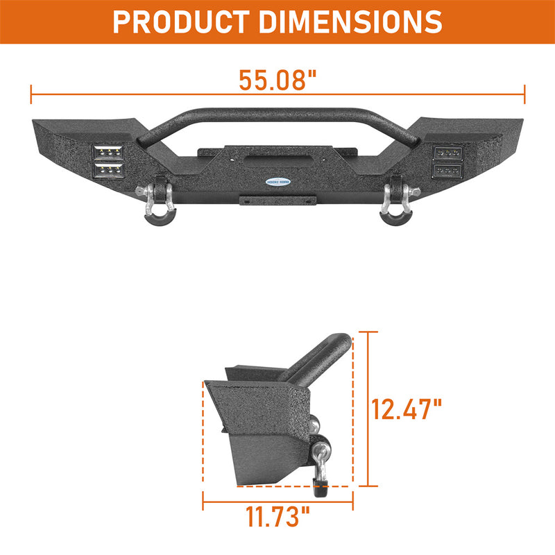 Load image into Gallery viewer, Mid-Width Front Bumper for 1976-1986 Jeep CJ-5 CJ-7 CJ-8 Scrambler Hooke Road b1091s 5